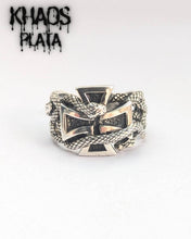 Cargar imagen en el visor de la galería, Anillo cruz y serpiente