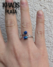 Cargar imagen en el visor de la galería, Anillo rosas azules ajustable