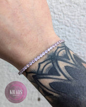 Cargar imagen en el visor de la galería, Pulsera Tennis zirconia cubica rosa 3 MM