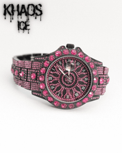 Cargar imagen en el visor de la galería, Reloj zirconia cubica rosa 2