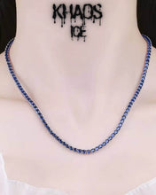 Cargar imagen en el visor de la galería, Cadena tennis zirconia cubica azul 3 MM