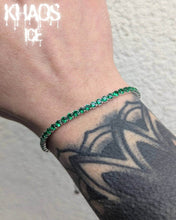 Cargar imagen en el visor de la galería, Pulsera tennis zirconia cubica verde 3 mm