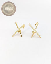 Cargar imagen en el visor de la galería, Equis acabada en oro 18k par