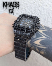 Cargar imagen en el visor de la galería, Reloj cuadrado espinas zirconia cubica negro