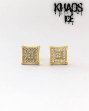 Cargar imagen en el visor de la galería, Aros moissanita cuadrados 12 mm par
