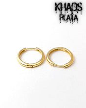 Cargar imagen en el visor de la galería, Aros argollas acabado en oro 18k par