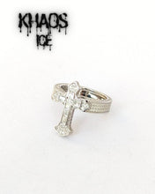 Cargar imagen en el visor de la galería, Anillo cruz 2 zirconia cúbica