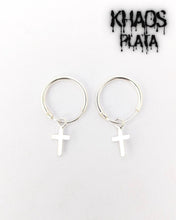 Cargar imagen en el visor de la galería, Aros argolla cruz par