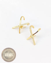 Cargar imagen en el visor de la galería, Equis acabada en oro 18k par