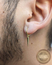 Cargar imagen en el visor de la galería, Aros argolla cono XL acabado en oro 18 k par