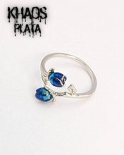 Cargar imagen en el visor de la galería, Anillo rosas azules ajustable