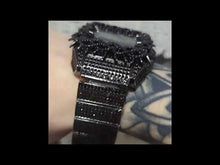 Cargar y reproducir el video en el visor de la galería, Reloj cuadrado espinas zirconia cubica negro
