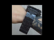 Cargar y reproducir el video en el visor de la galería, Reloj cuadrado espinas zirconia cubica negro