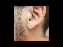 Cargar y reproducir el video en el visor de la galería, Aros moissanita estrella 2 par