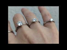 Cargar y reproducir el video en el visor de la galería, Anillo lujo moissanita ajustable