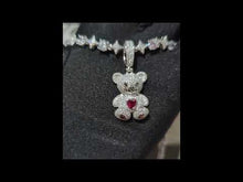 Cargar y reproducir el video en el visor de la galería, Colgante oso moissanita 2