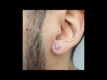 Cargar y reproducir el video en el visor de la galería, Aros cuadrados pequeños color rosa par