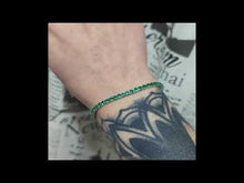 Cargar y reproducir el video en el visor de la galería, Pulsera tennis zirconia cubica verde 3 mm