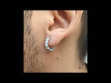 Cargar y reproducir el video en el visor de la galería, Aro argollas swarovski 12 mm par