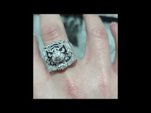 Cargar y reproducir el video en el visor de la galería, Anillo tigre moissanita