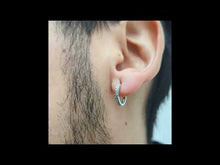 Cargar y reproducir el video en el visor de la galería, Aro argolla zirconia cúbica 2 par