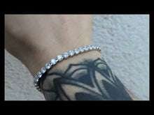Cargar y reproducir el video en el visor de la galería, Pulsera tennis zirconia cubica 4 MM