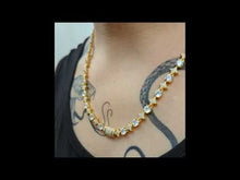 Cargar y reproducir el video en el visor de la galería, Cadena zirconia cubica estrellas 10 MM acabado en oro 18k