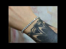 Cargar y reproducir el video en el visor de la galería, Pulsera tennis zirconia cubica 4 MM