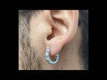 Cargar y reproducir el video en el visor de la galería, Aro argollas moissanita 12 mm par