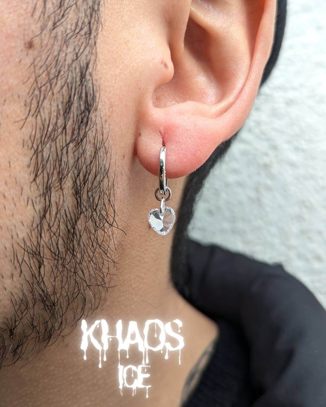 Aros argolla corazón zirconia cubica par