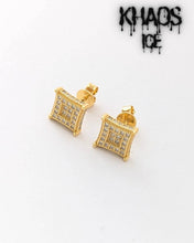 Cargar imagen en el visor de la galería, Aros moissanita cuadrados 12 mm par
