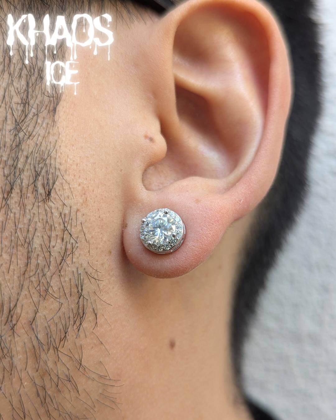 Aro moissanita iman 8 mm par