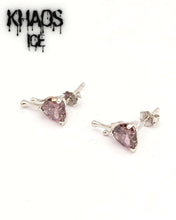 Cargar imagen en el visor de la galería, Aros corazón goteando zirconia cubica par
