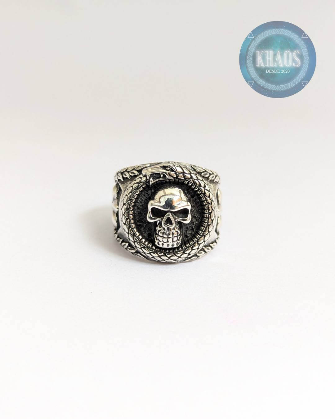 Anillo cráneo y serpiente 2