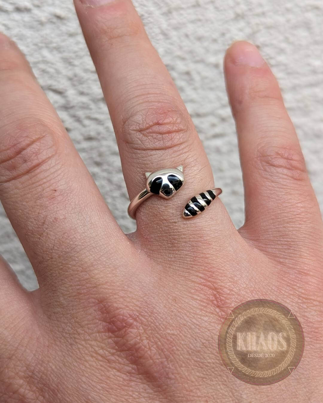 Anillo mapache ajustable