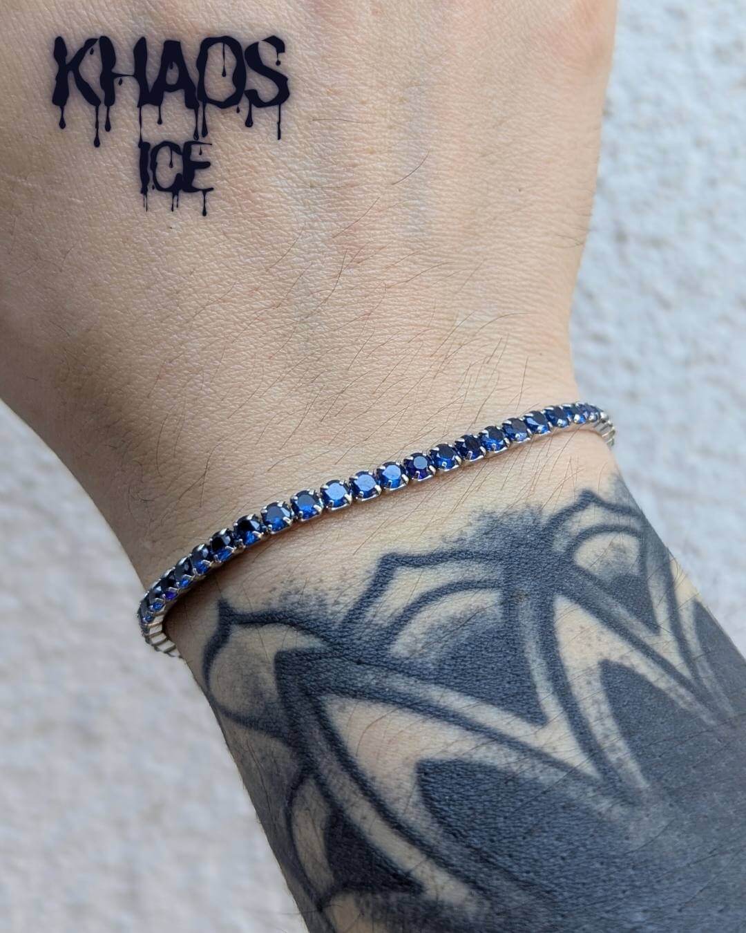 Pulsera Tennis zirconia cubica azul 3 MM