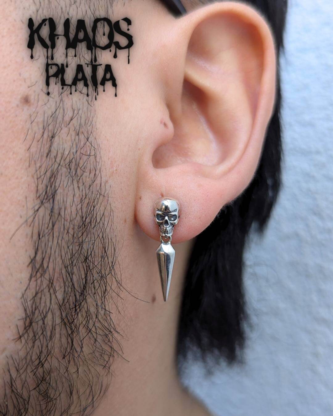 Aros calavera punta par
