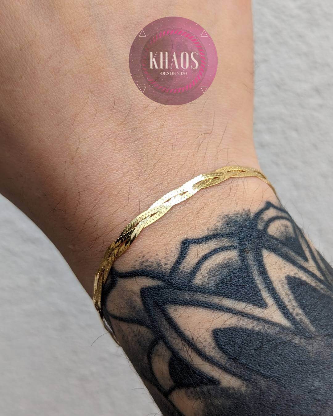 Trenzada Dos Acabado en Oro 18 k