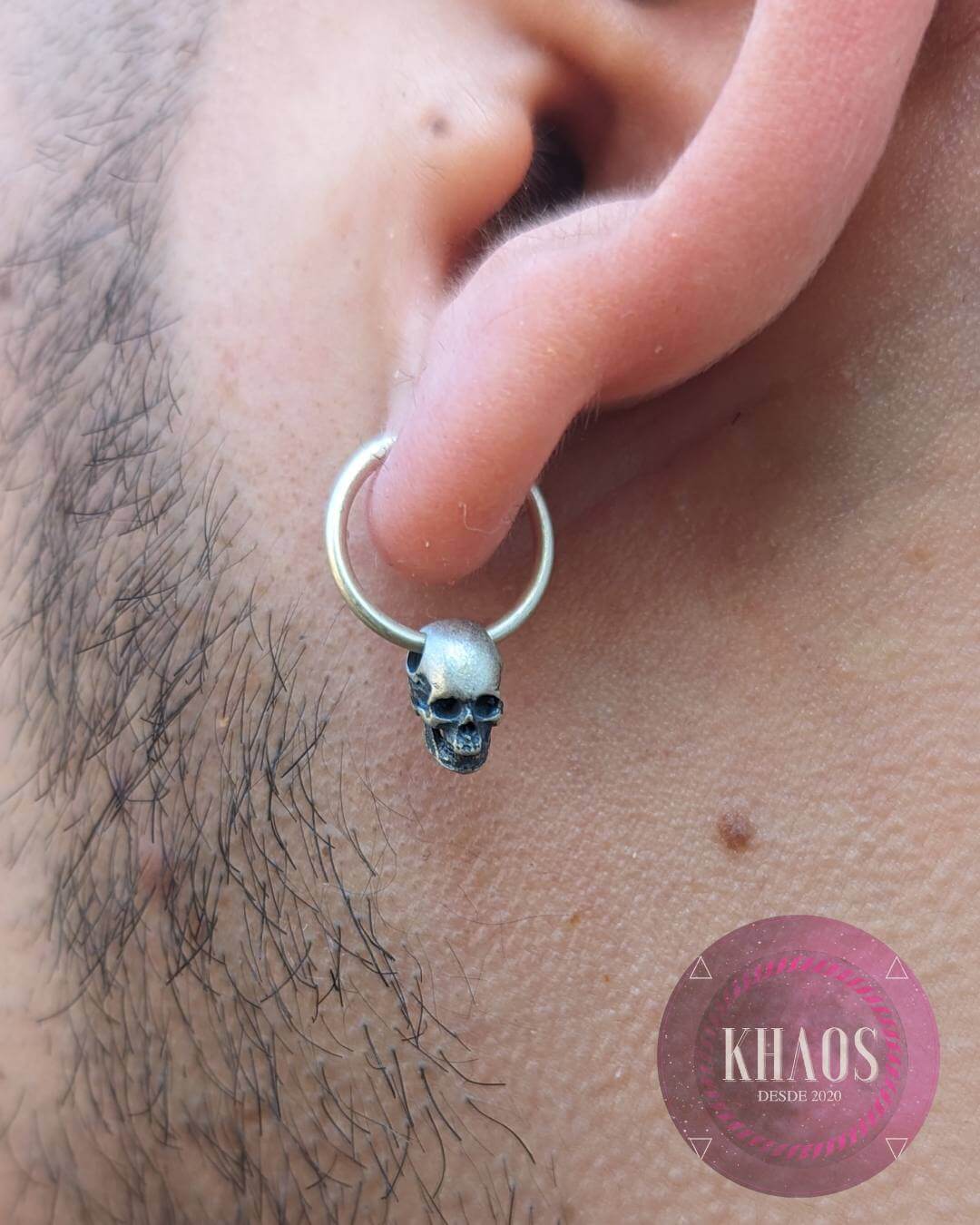Aros argolla calavera 2 par