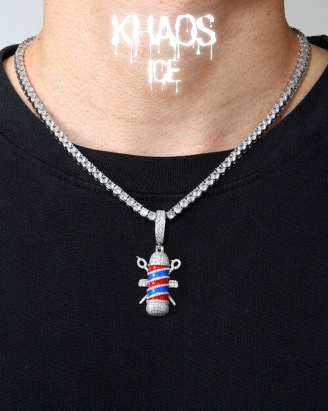 Colgante barbero zirconia cubica