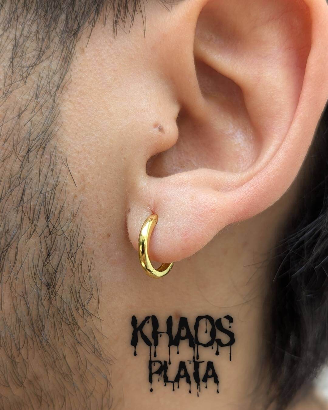 Aros argollas acabado en oro 18k par