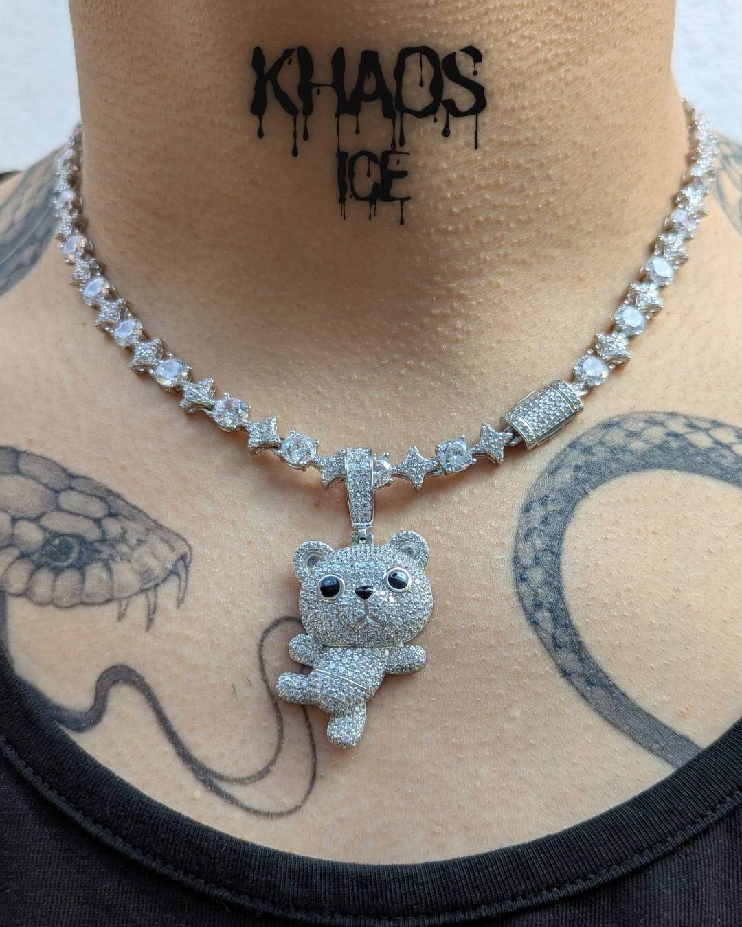 Colgante oso 2 zirconia cubica