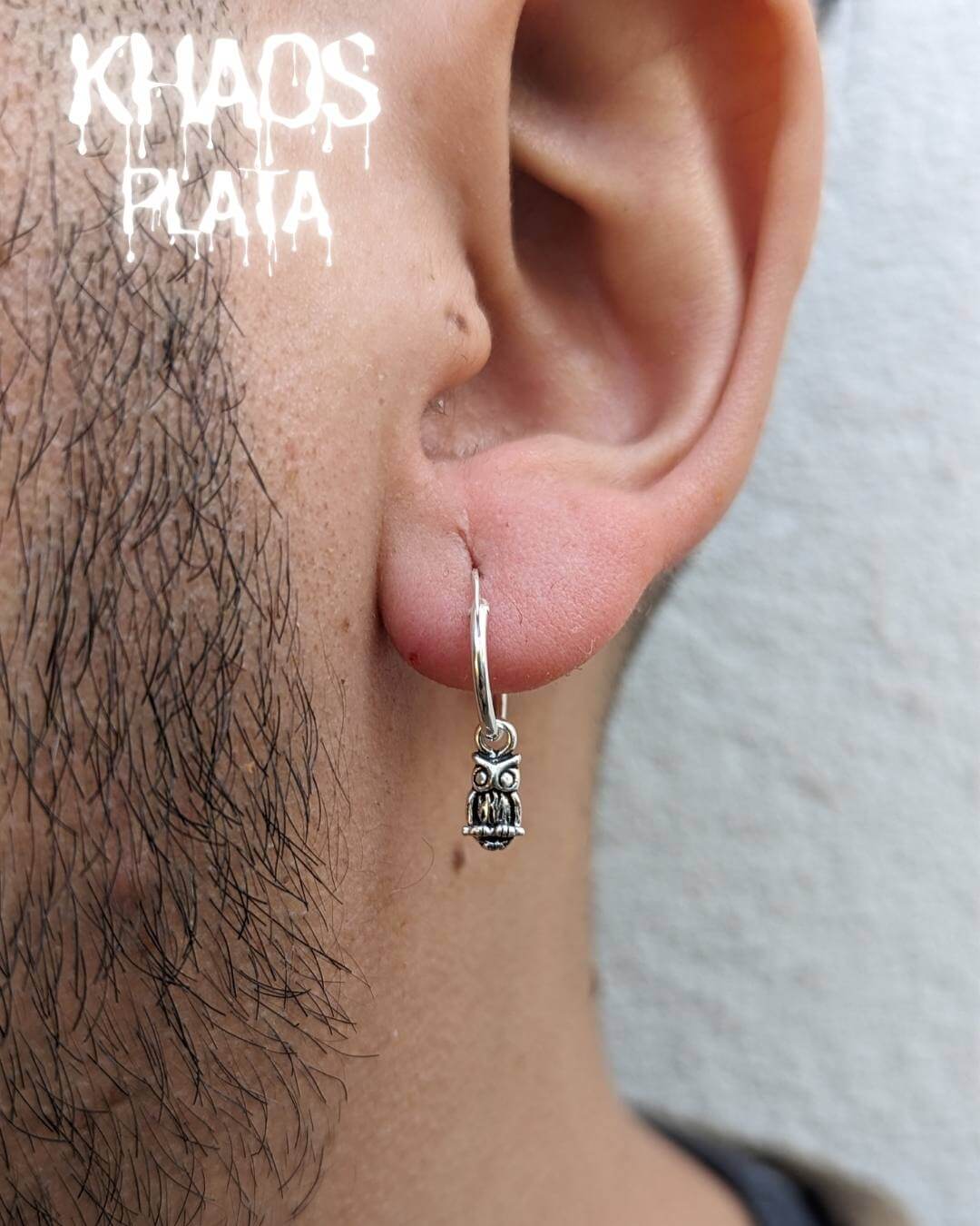 Aros argolla búho par