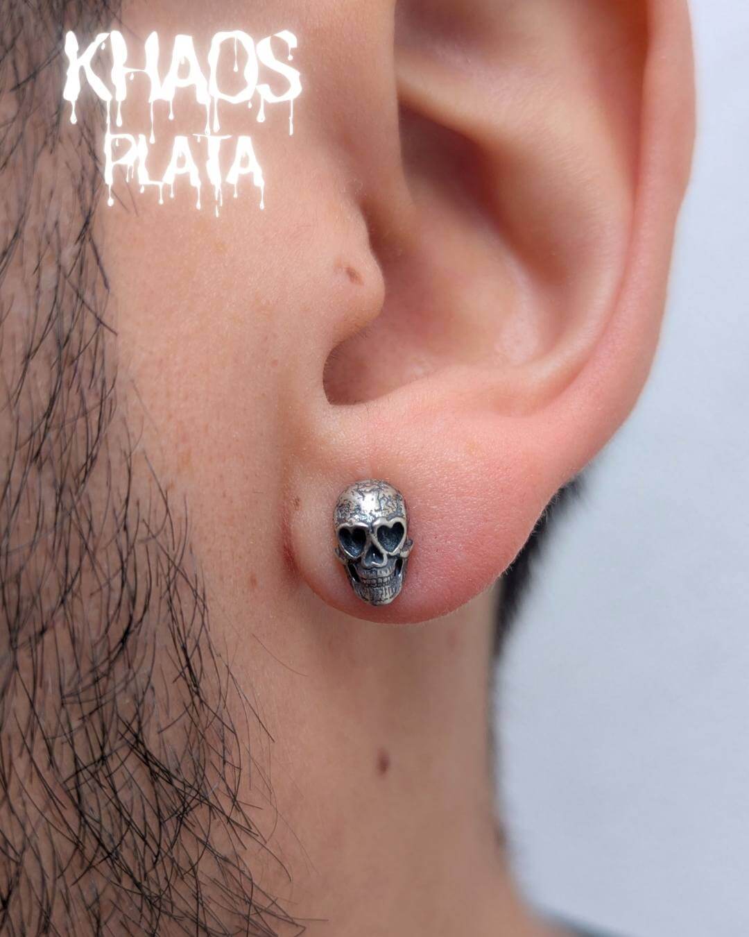 Aro calavera corazones par