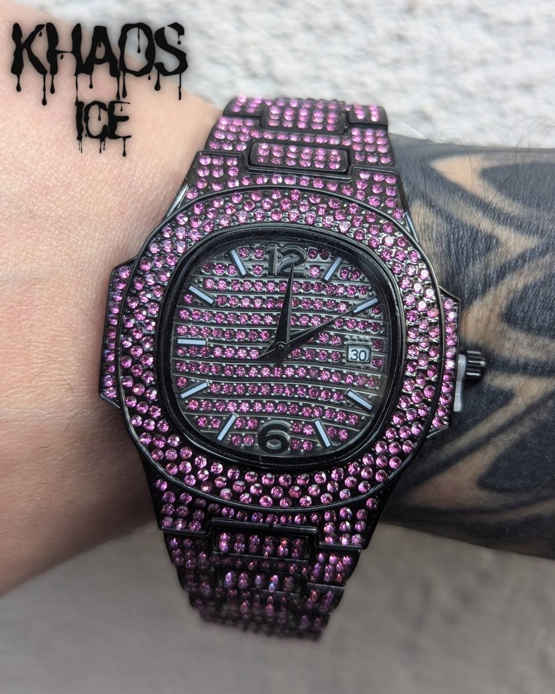 Reloj zirconia cubica rosa