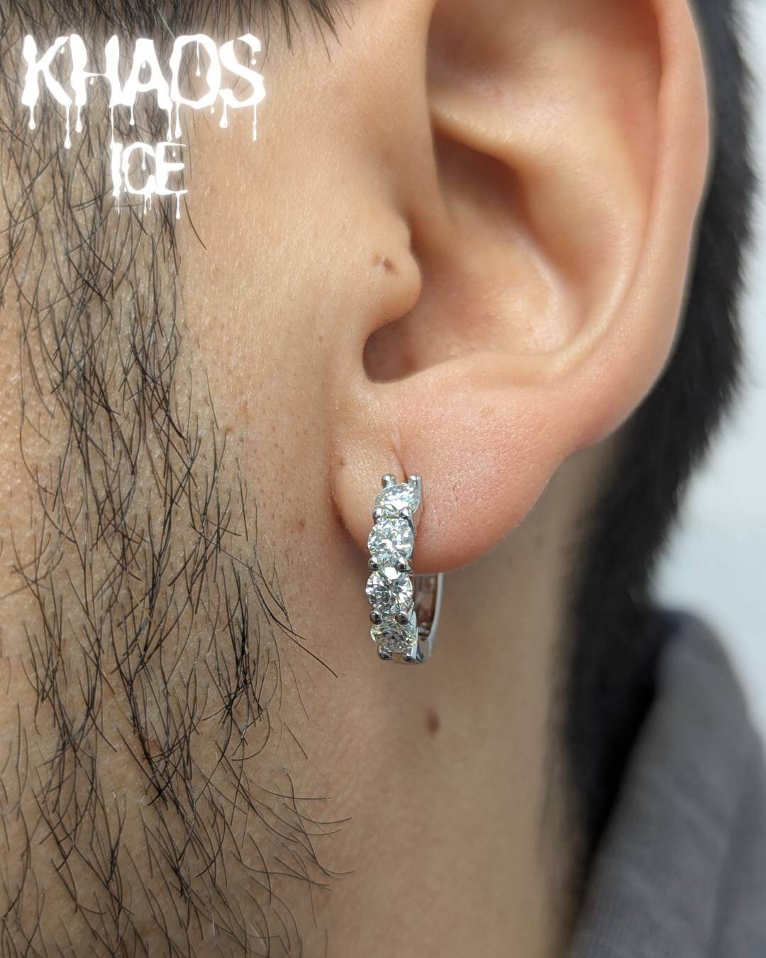 Aro argollas moissanita 12 mm par
