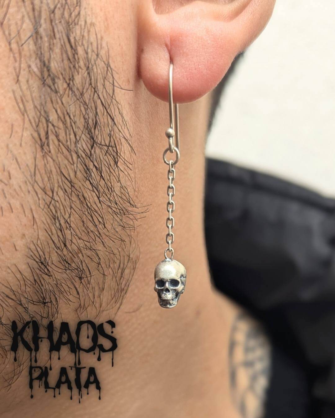 Aros calavera colgante par