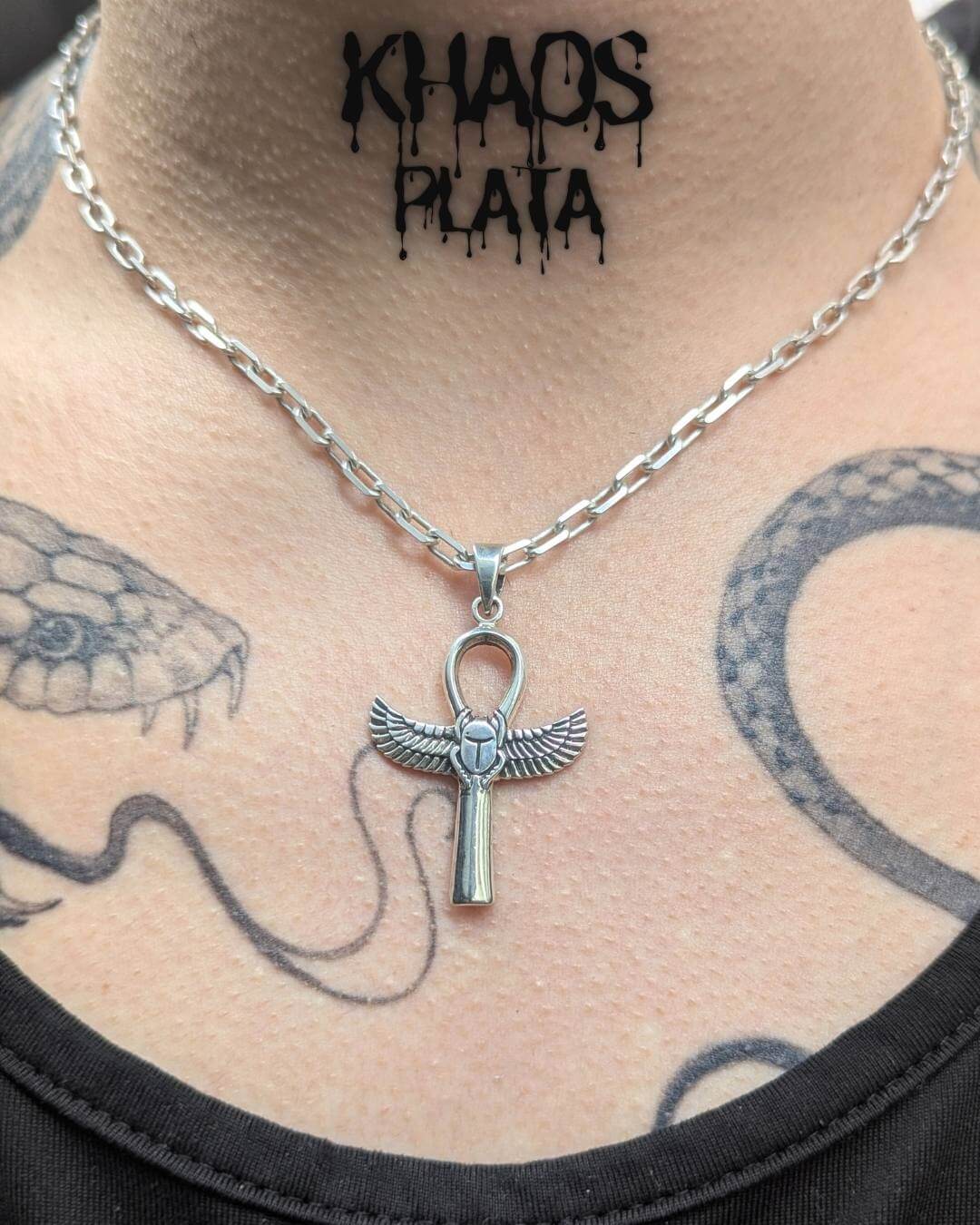 Colgante Ankh escarabajo alado