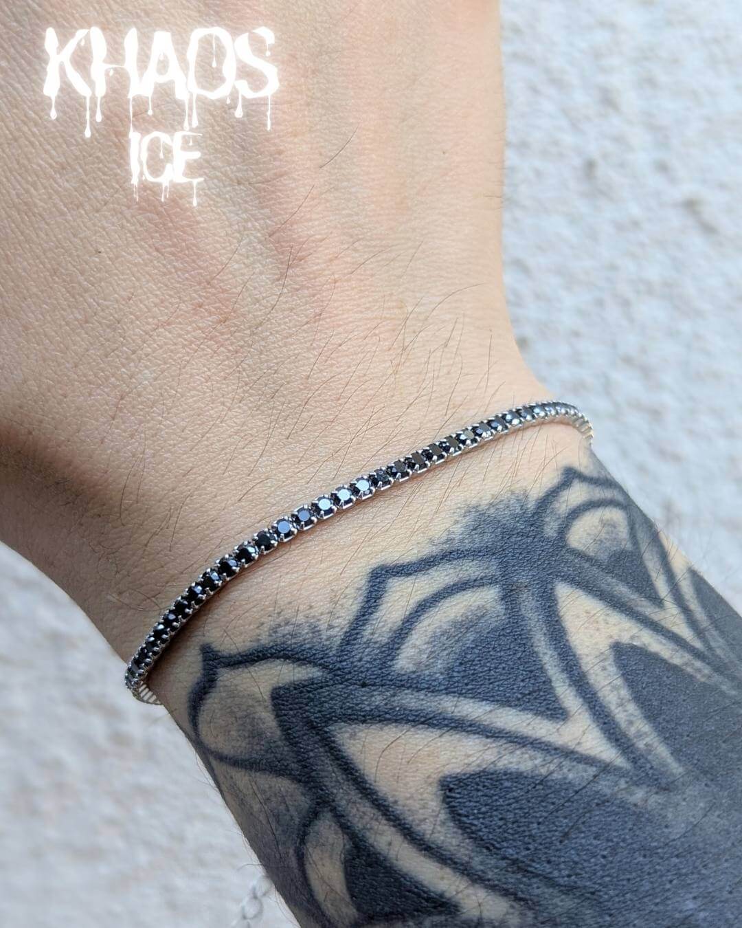Pulsera tennis zirconia cubica negra 2 mm