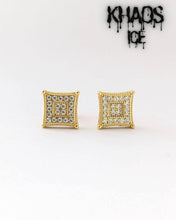 Cargar imagen en el visor de la galería, Aros moissanita cuadrados 12 mm par
